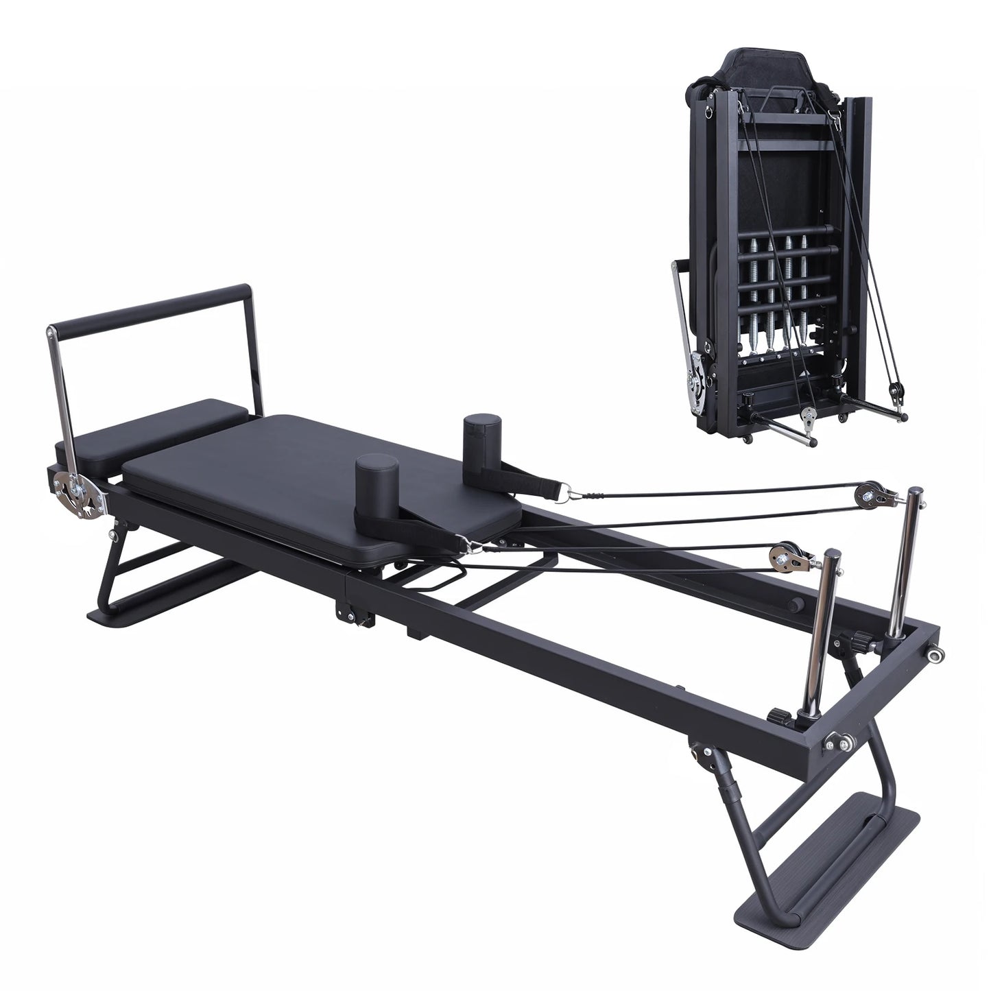 1Pc Yoga Studio Pilates Core Bed, Foldable Durable Pilates Reformer Machine, Spring Style Home Workout Pilates Machine Equipment