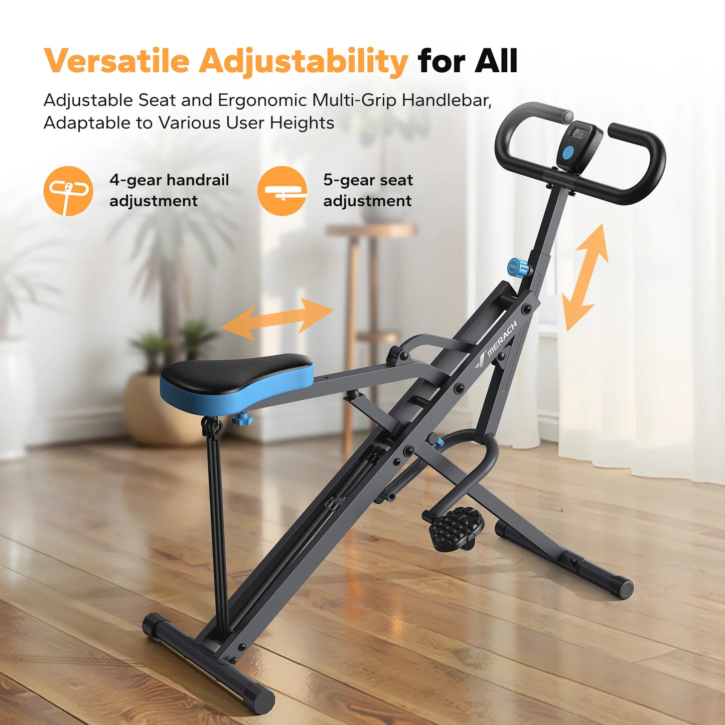 Merach Squat Machine 2 in 1 Squat Rowing Machine Foldable Exercise Equipment Glute Trainer for Home Fitness
