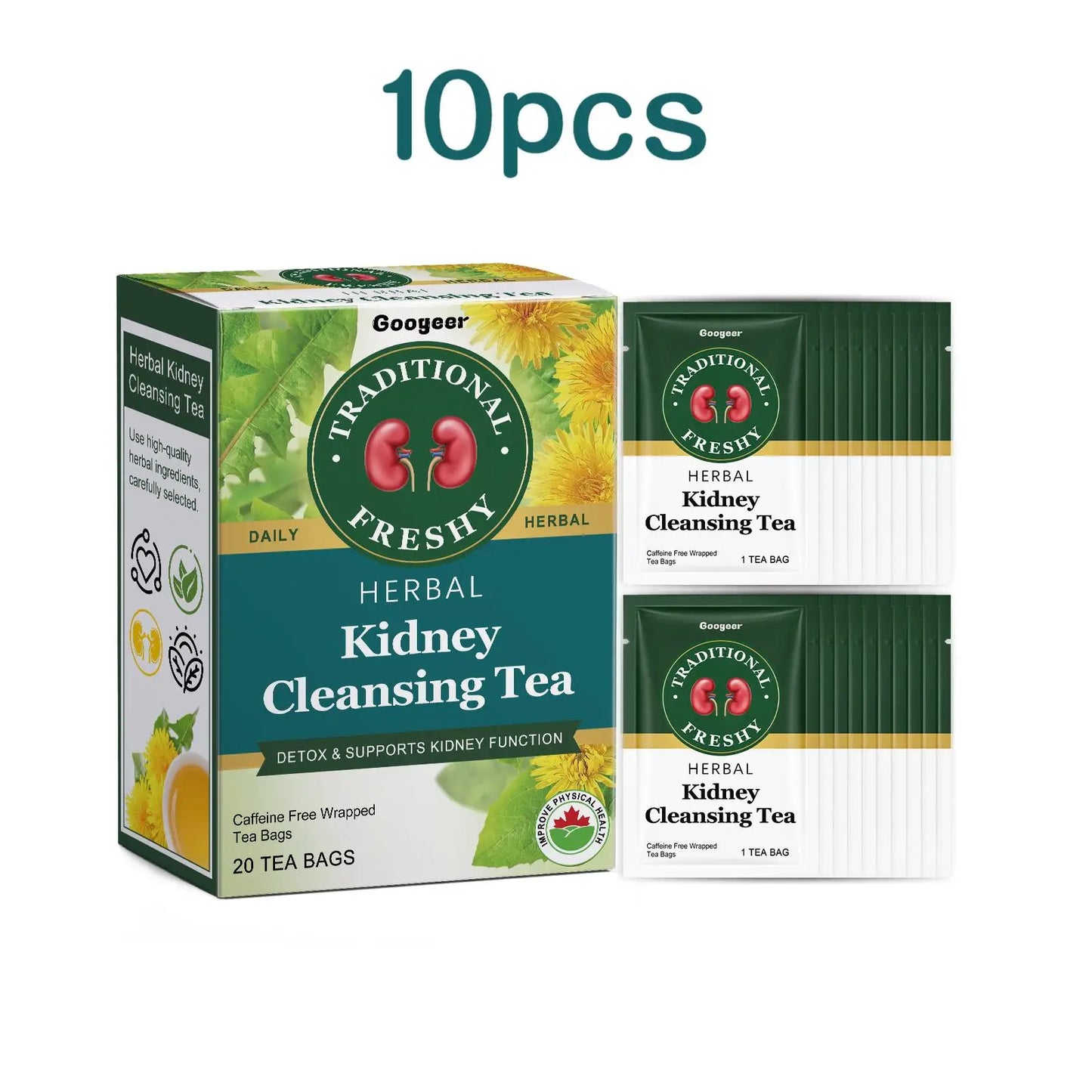Googeer 20pcs Kidney Detox Tea Herbal Detoxify Cleaning Enhance Immune System Body Health Dietary Supplement Kidney Detoxify Tea
