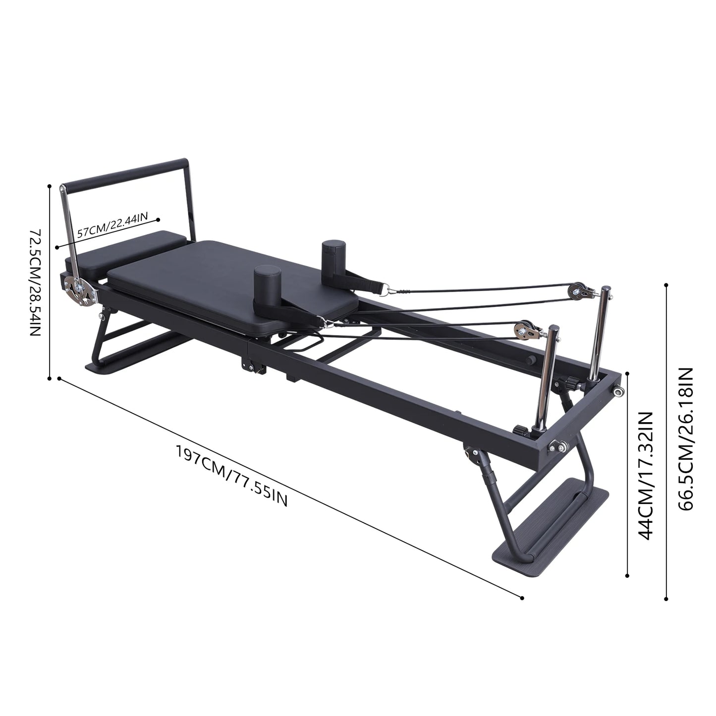 1Pc Yoga Studio Pilates Core Bed, Foldable Durable Pilates Reformer Machine, Spring Style Home Workout Pilates Machine Equipment