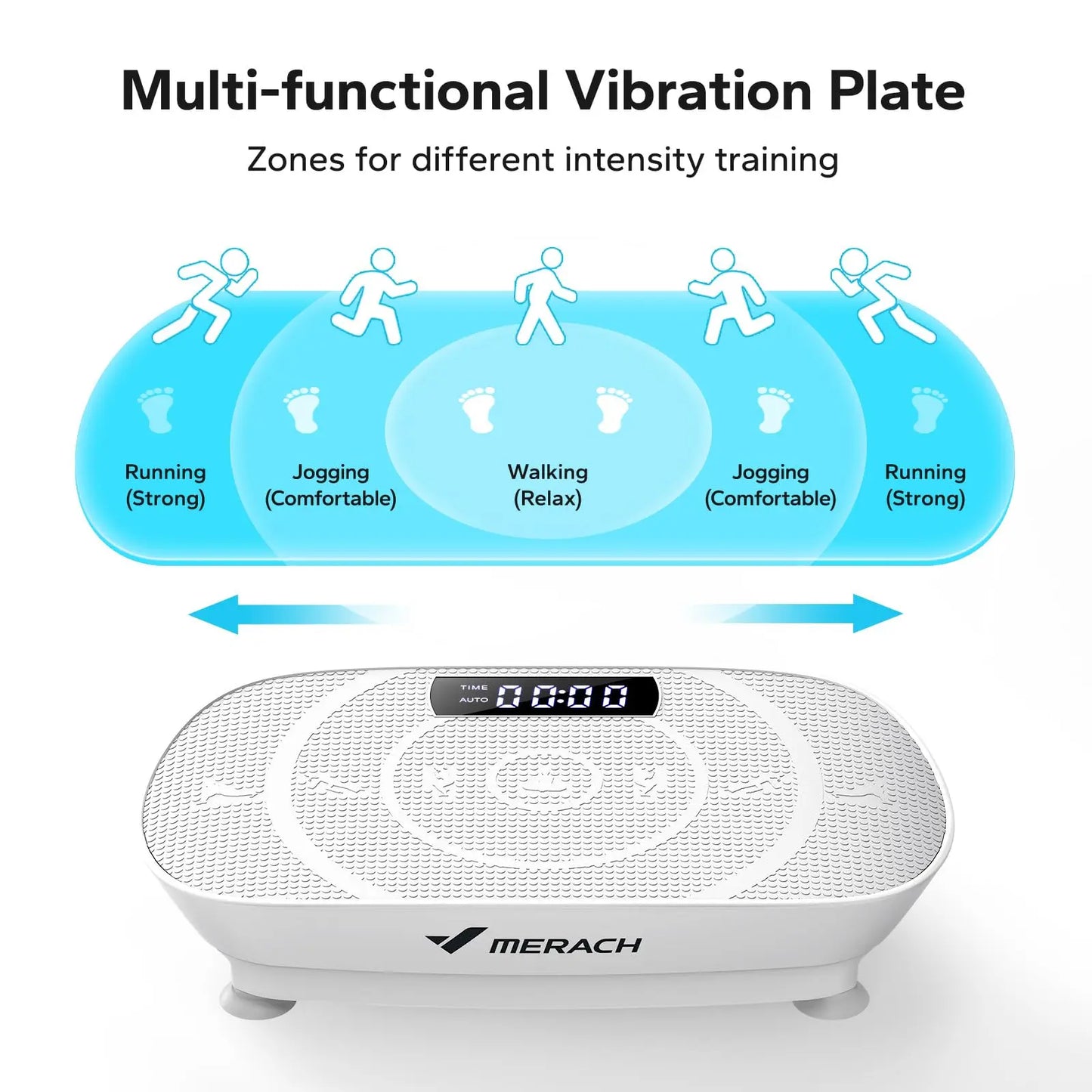MERACH Vibration Plate Exercise Machine Whole Body Workout Power Vibrate Fitness Platform for Weight Loss and Shaping