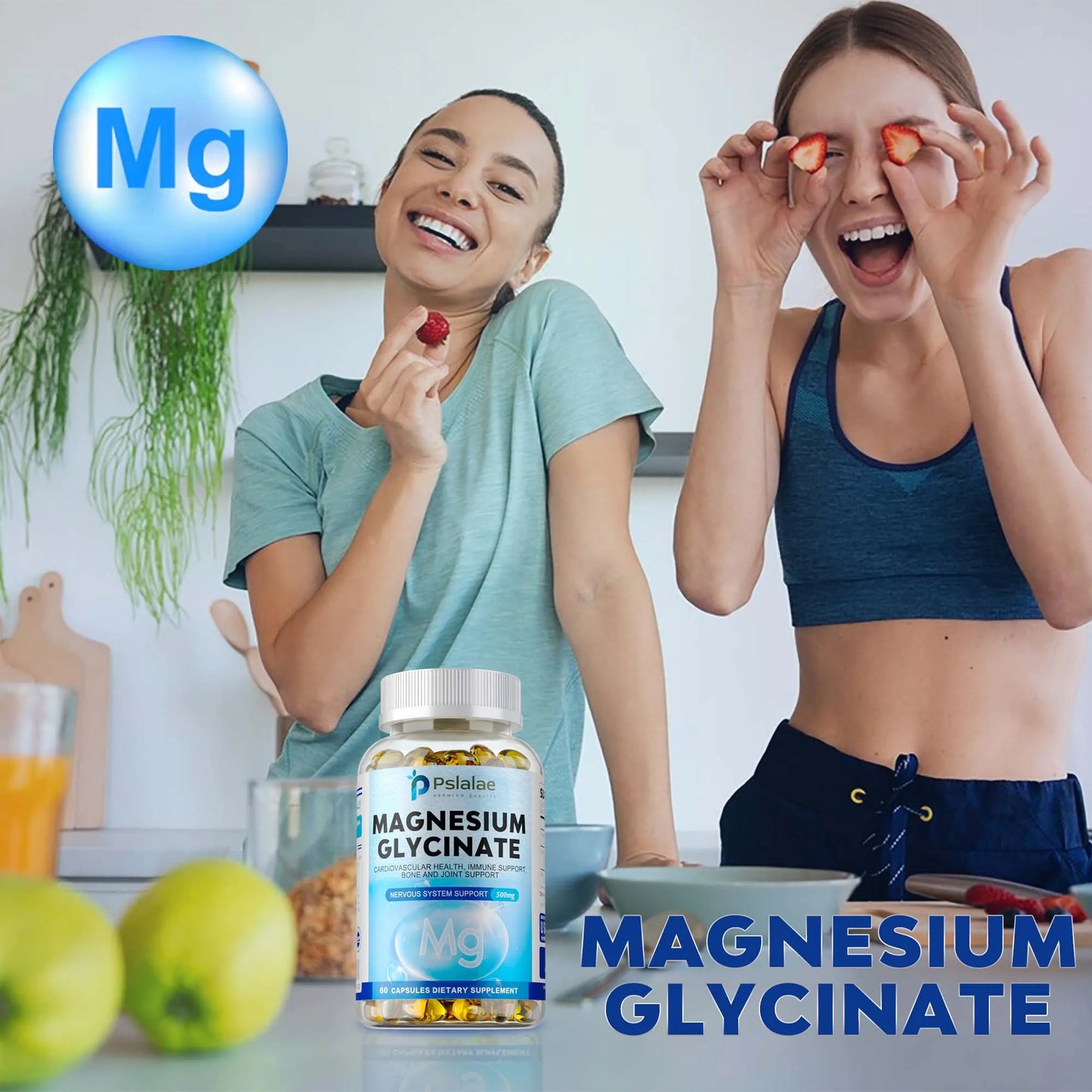Magnesium Glycinate - Support Brain Nerve Health Support Cardiovascular Function,Protect Joints and Relax Muscle - 60 Capsules