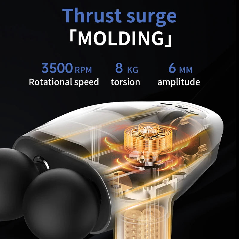 Double Headed Massage Gun Deep Tissue with dual heads,Percussion Back Massager Gun for Athletes Muscle Massage Gun for Pain Reli