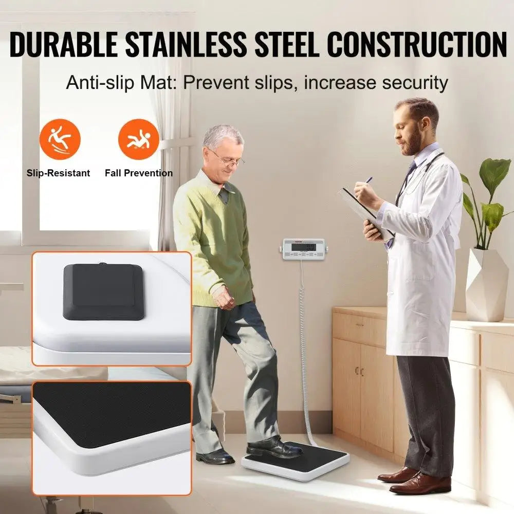Digital Portable Medical Weight Scale with Anti-Slip Mat Maximum Capacity 400LBS for Physicians and Home Use