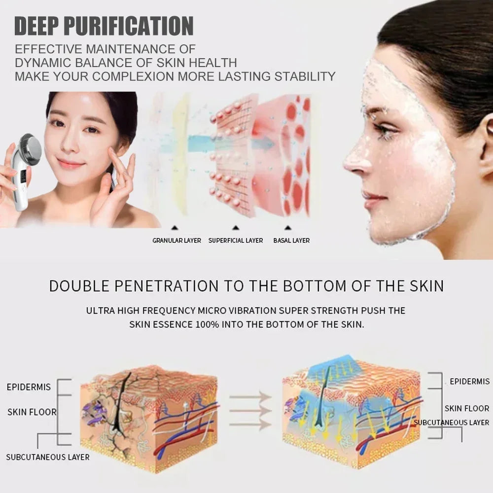 6 in1 EMS Ultrasound Cavitation Galvanic Ultrasound Body Massager Face Lifting Machine Infrared Therapy Facial Skin Care Tools