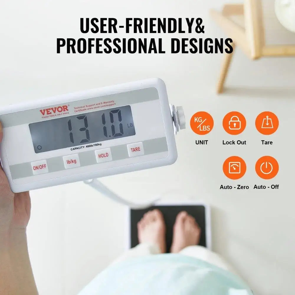 Digital Portable Medical Weight Scale with Anti-Slip Mat Maximum Capacity 400LBS for Physicians and Home Use