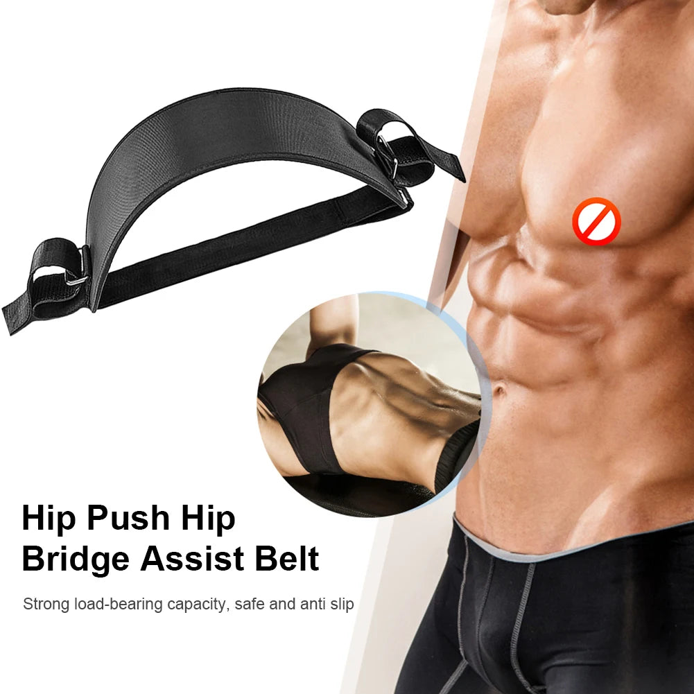 Hip Thrust Belt Barbell Pad Adjustable Pull Up Belt Anti-Slip Support Belt with EVA Pad for Dumbbells/Kettlebells/Plates