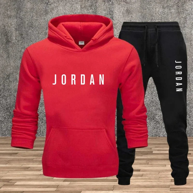 New men's solid-color long-sleeved two-piece gym sportswear hooded sweatshirt and pants for autumn_Winter 2025 trendyol trendyol