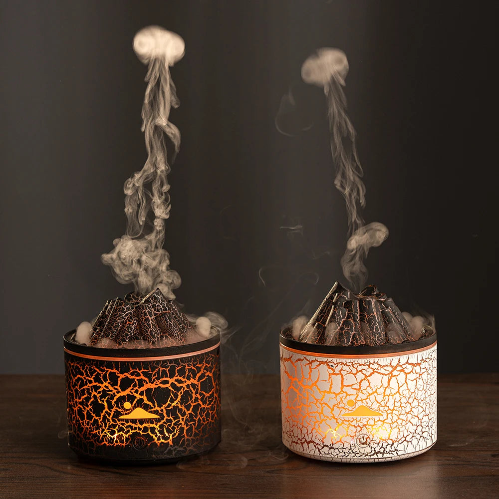 New Creative Volcanic Lava Aromatherapy Machine Home Desktop Humidifier Simulated Smoke Ring Flame Aromatherapy Machine