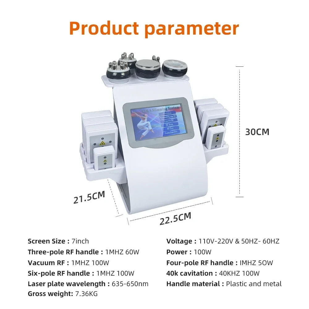 2025 new ultrasonic 40K cavitation machine vacuum weight loss and slimming device anti fat mass fat burner fat mass massage equi