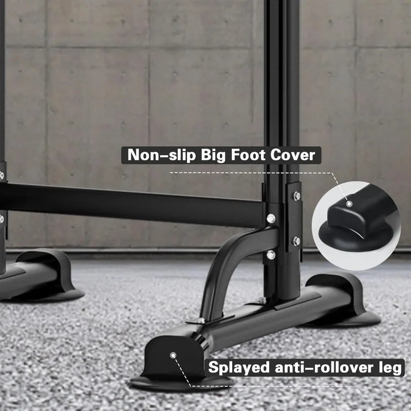 soges Power Tower Pull Up Bar Station, Free Standing Pull Up Rack Dip Station for Home Gym, Height Adjustable Home Strength
