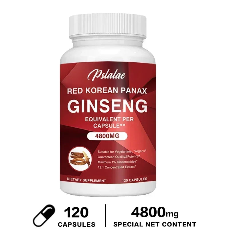 Korean Red Ginseng Capsules - Boosts Muscle Strength, Promotes Energy Production and Emotional Well-being, Improves Endurance