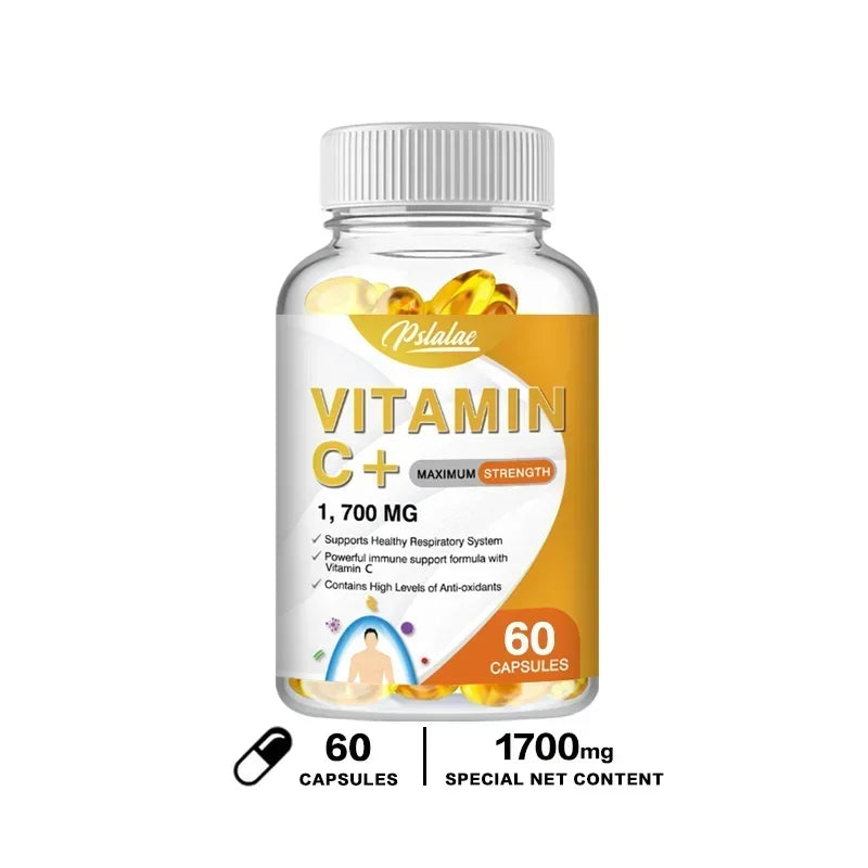 Vitamin C Capsules 1700 Mg - Supports A Healthy Immune System and Antioxidant Protection, Boosts Collagen Production Vegan