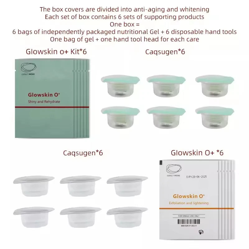 Facial Brighting Kits Anti-aging Beauty Accessories Suit For Facial CO2 Oxgen Bubble Beauty Device Serum Gels