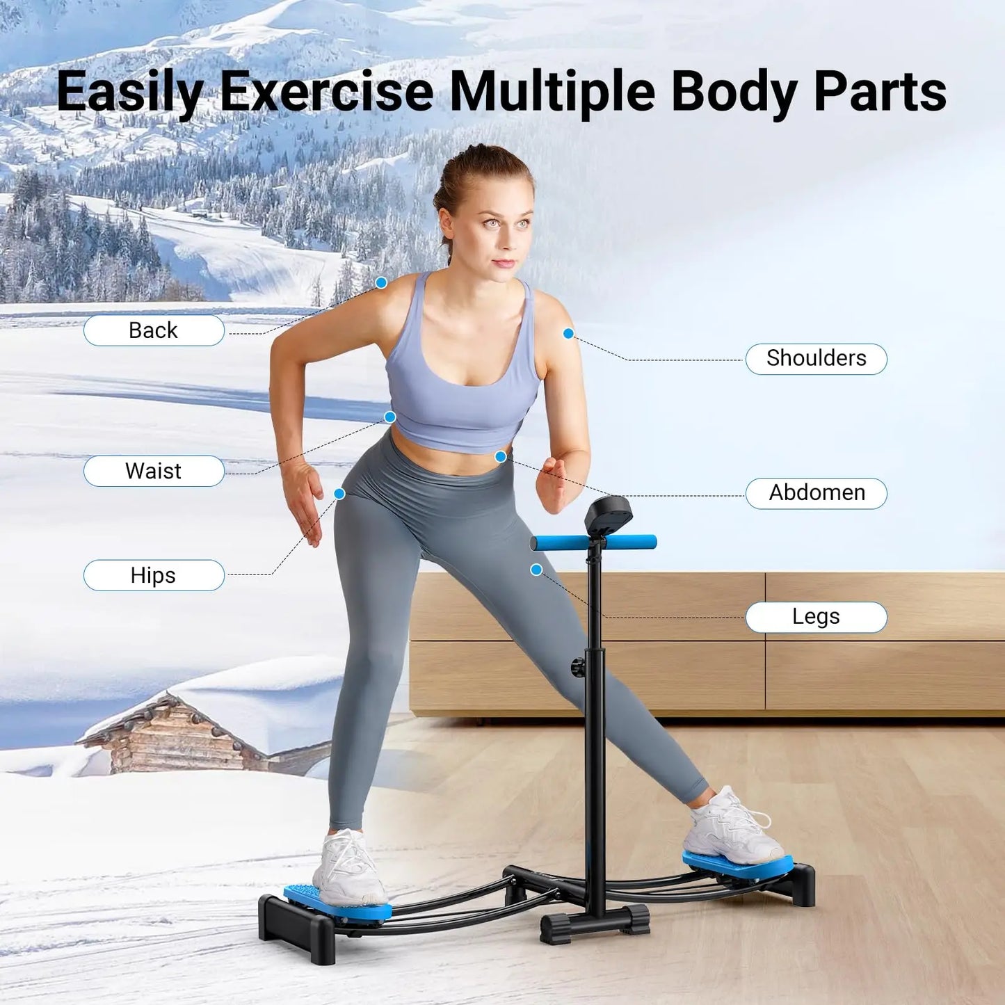 Merach Ski Machine Simulated Ski Trainer Adjustable Height Exercise Equipment for Leg and Pelvic Floor Muscle Workout