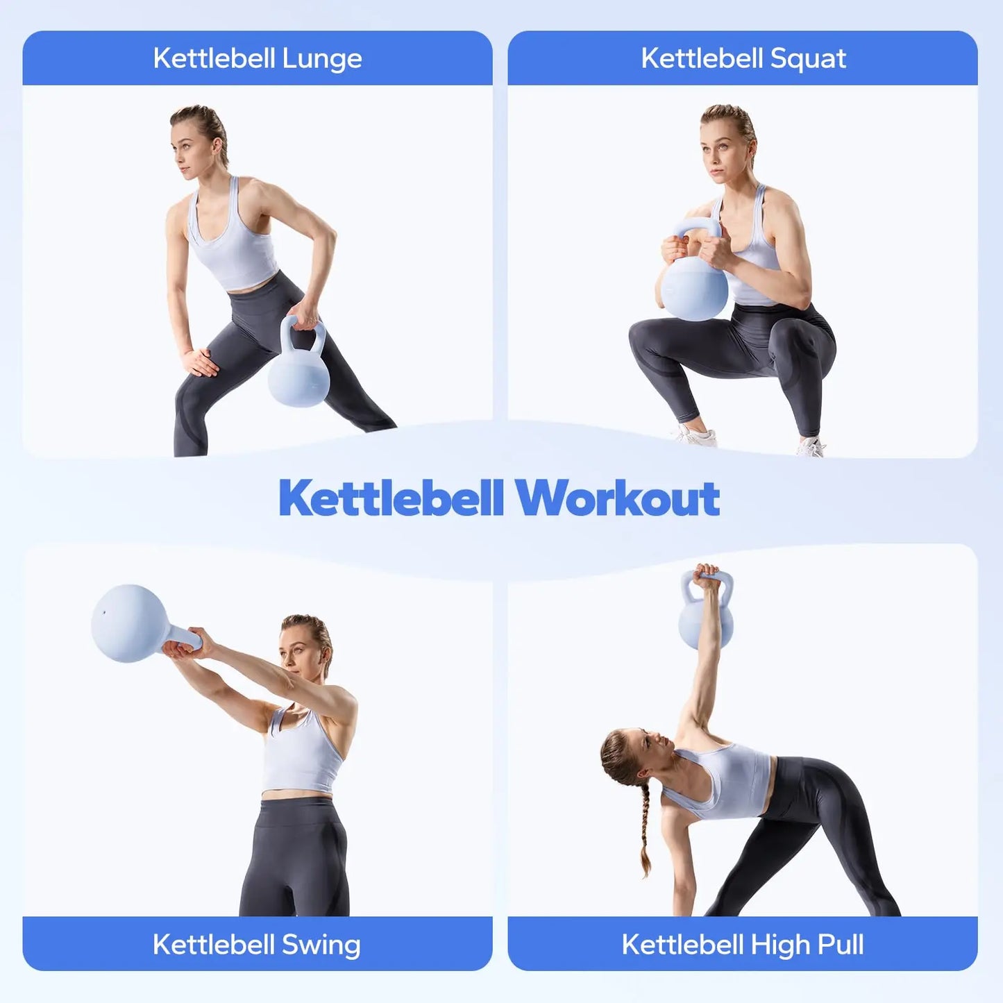 Merach Soft Kettlebell with Non-Slip Wide Grip Handle Cushioned Base Filled with Fine Mineral Sand Available in Pink 15lbs or Blue 25lbs