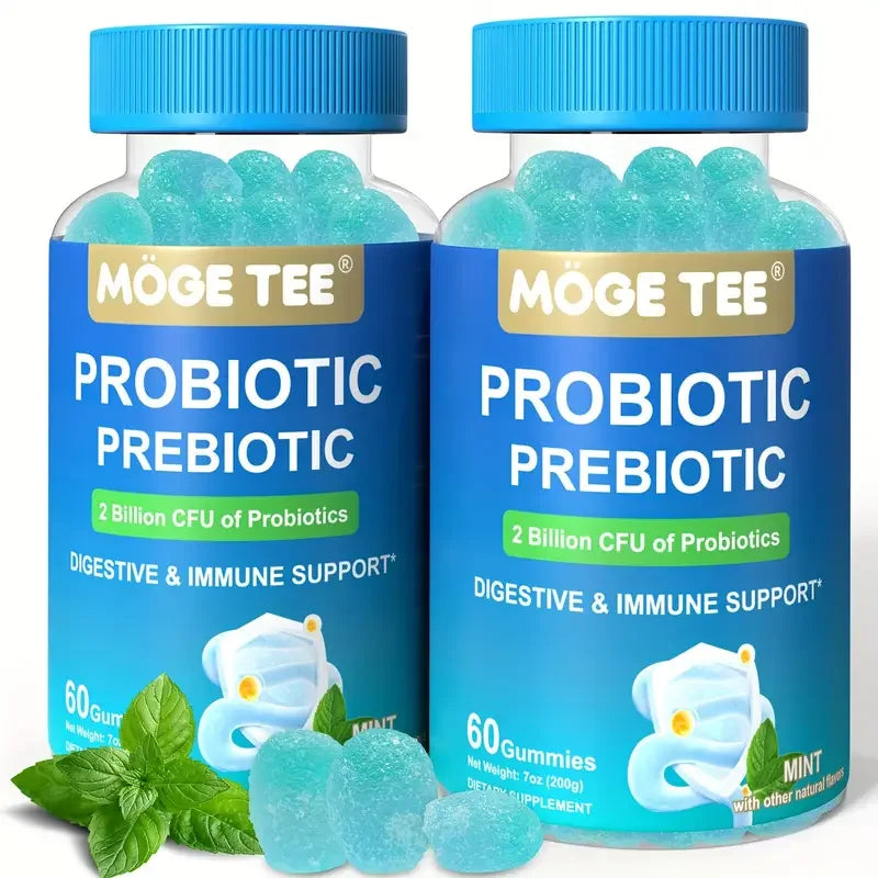 60 Count Probiotic Prebiotic Gummies - 2 Billion CFU Chewable Probiotics for Digestive & Immune Support 18 Mon