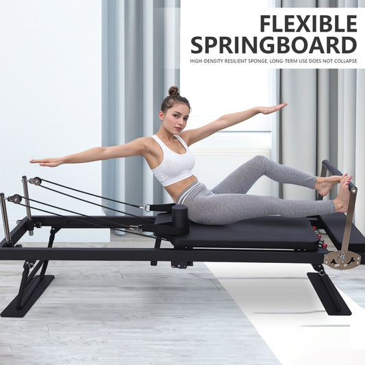 1Pc Yoga Studio Pilates Core Bed, Foldable Durable Pilates Reformer Machine, Spring Style Home Workout Pilates Machine Equipment