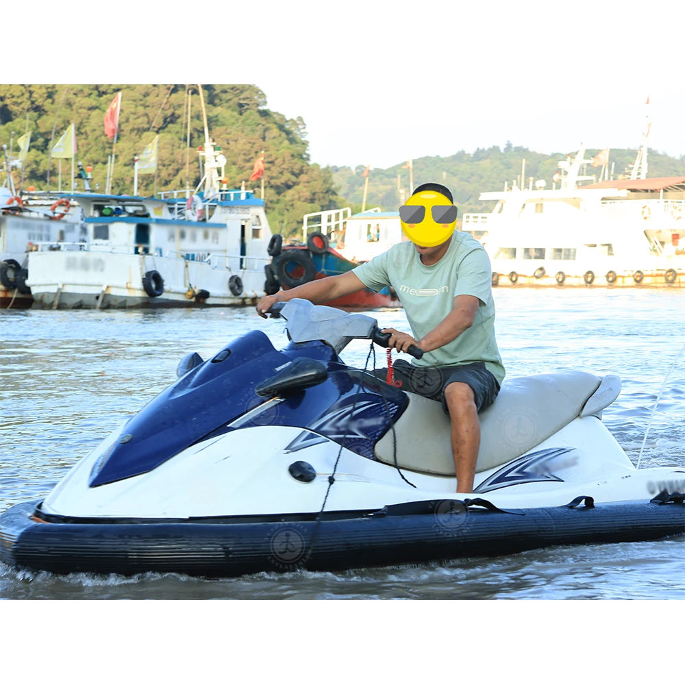 Inflatable Jet Ski Fender | Protective Bumper Kit for Jet Ski | 325 x 178 x 20 cm | Black Motorboat Rib Pontoon