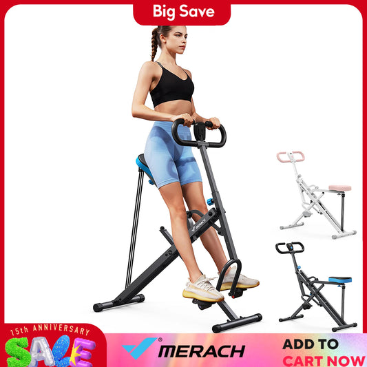 Merach Squat Machine 2 in 1 Squat Rowing Machine Foldable Exercise Equipment Glute Trainer for Home Fitness