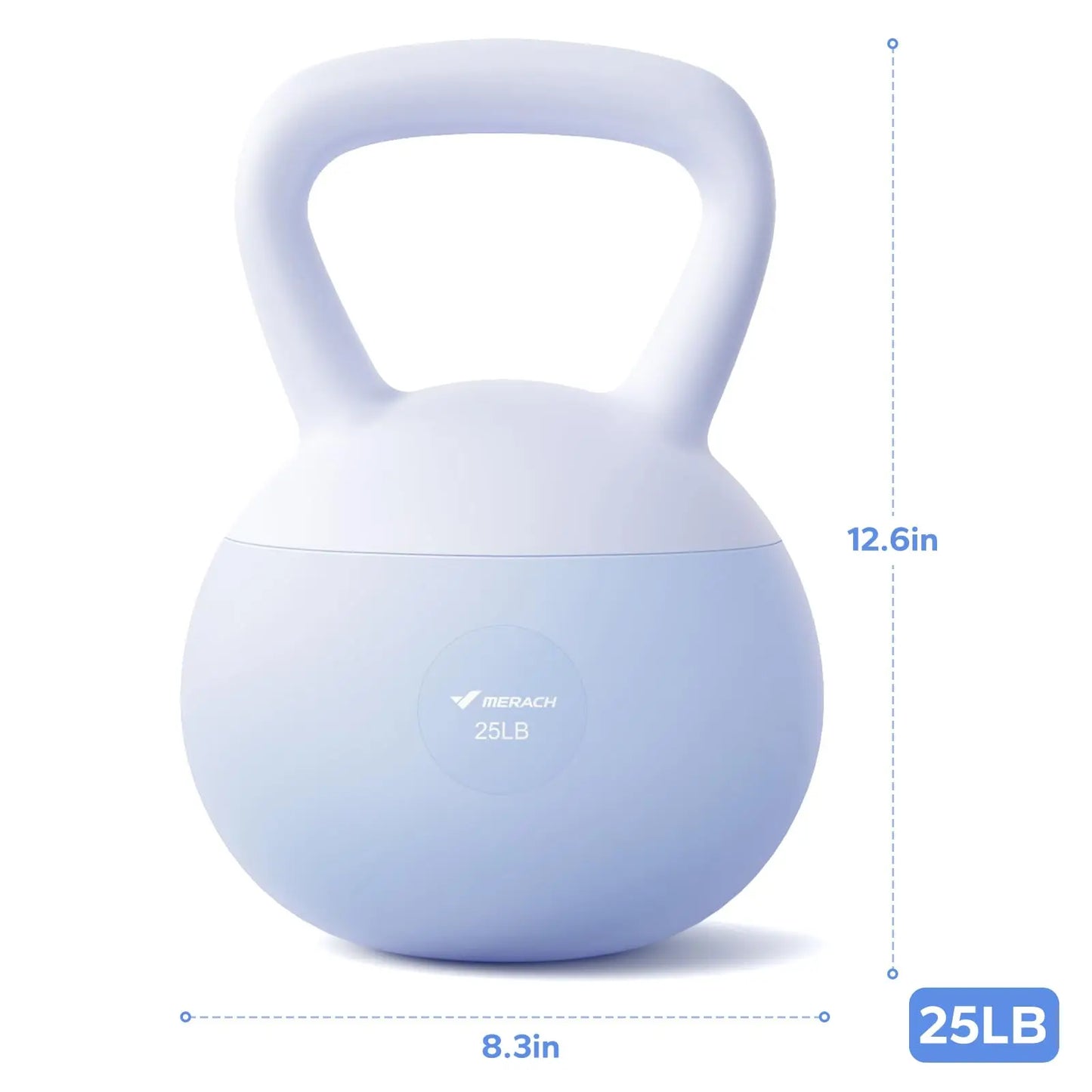 Merach Soft Kettlebell with Non-Slip Wide Grip Handle Cushioned Base Filled with Fine Mineral Sand Available in Pink 15lbs or Blue 25lbs