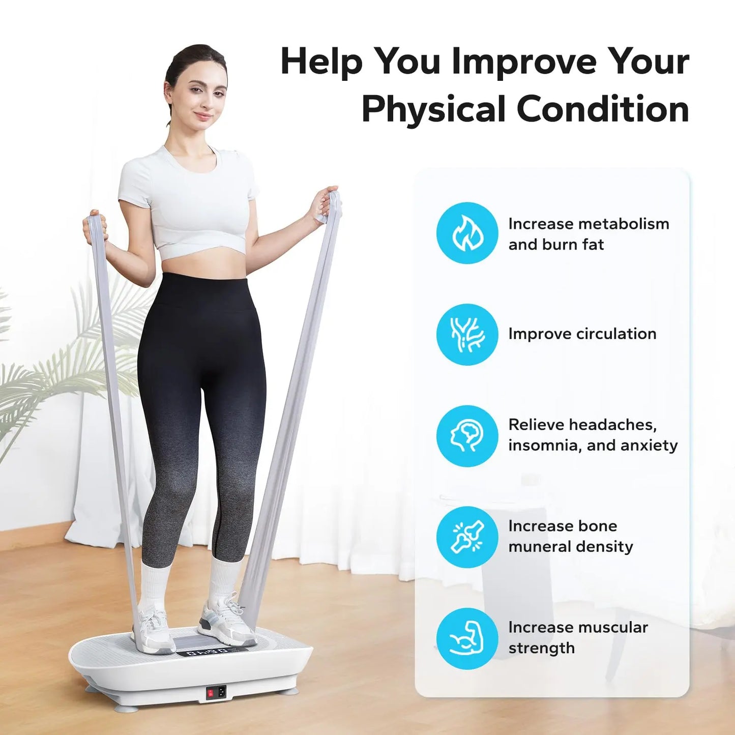 MERACH Vibration Plate Exercise Machine Whole Body Workout Power Vibrate Fitness Platform for Weight Loss and Shaping