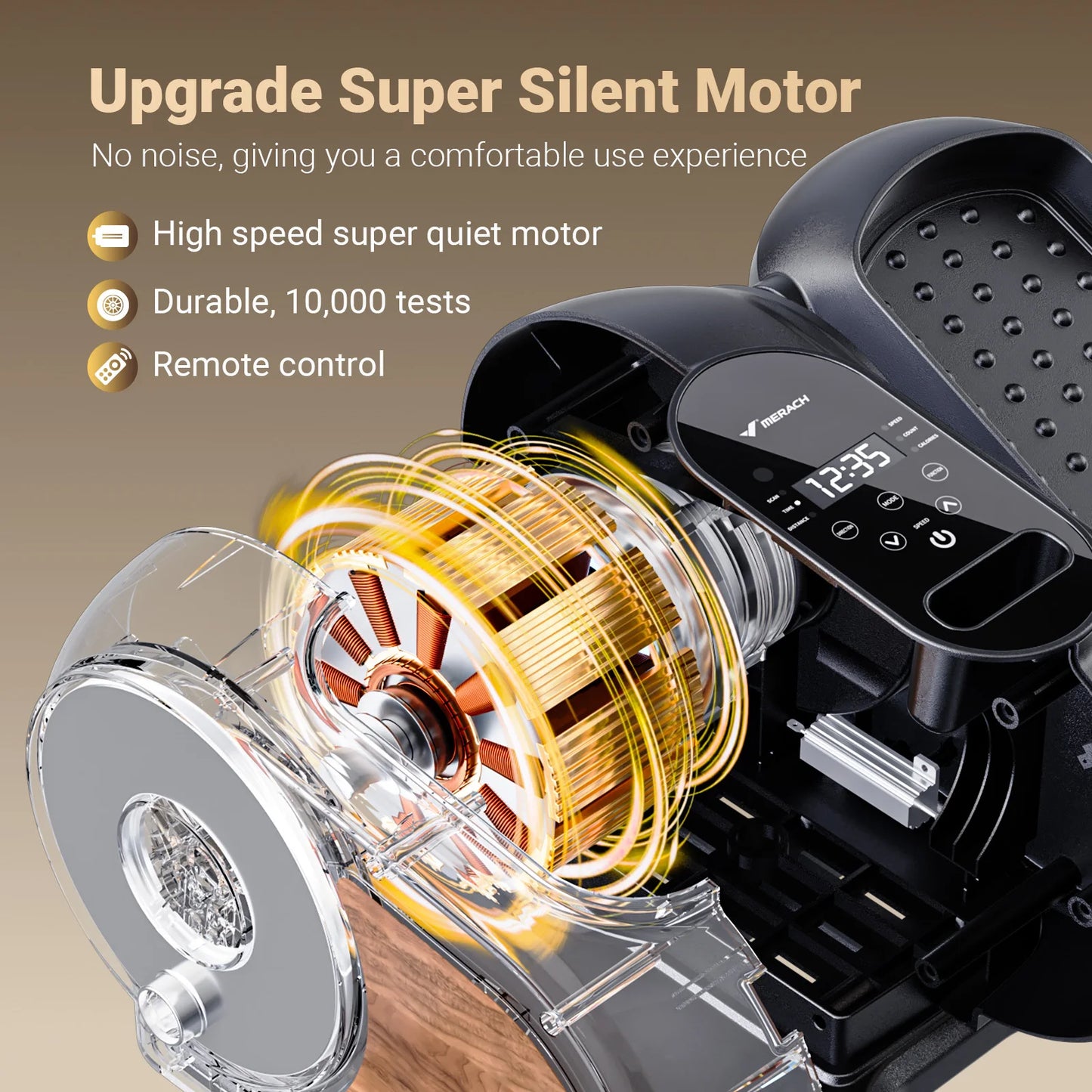 MERACH Under Desk Elliptical Leg Exerciser Electric for Seniors Remote Control&Adjustable Speeds Portable Seated Pedal Exerciser