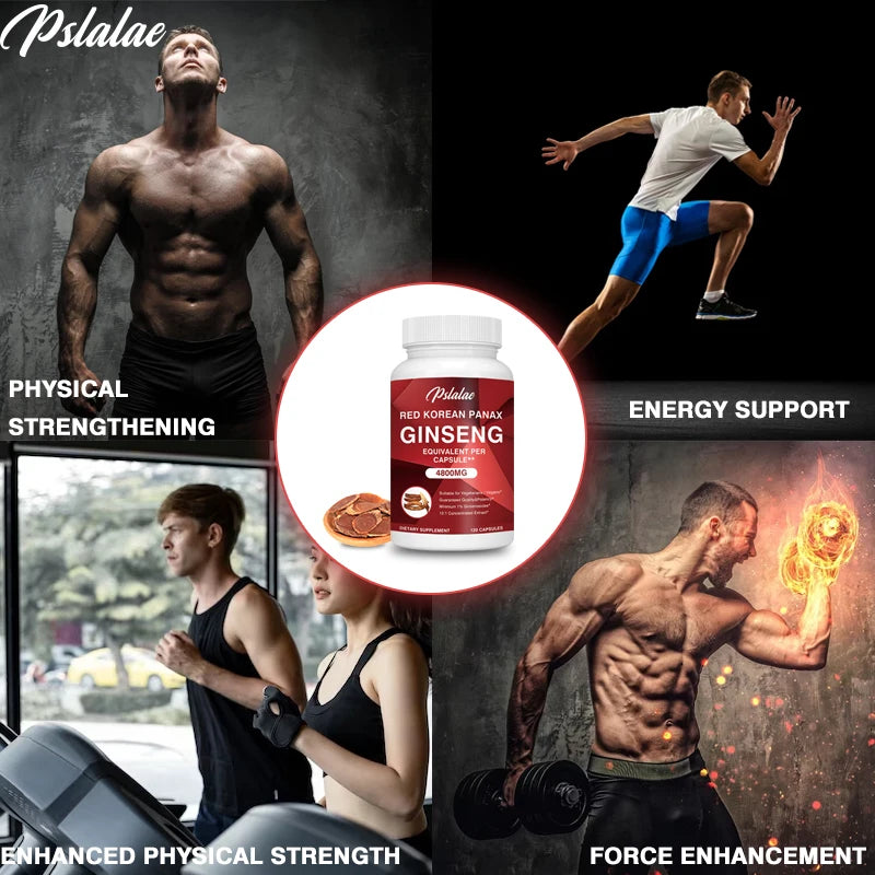 Korean Red Ginseng Capsules - Boosts Muscle Strength, Promotes Energy Production and Emotional Well-being, Improves Endurance