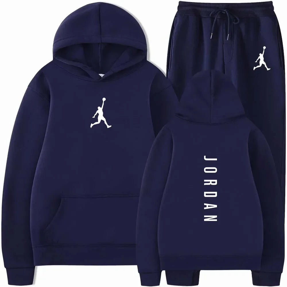 Men's 2025 high-quality sportswear sweatshirt + sweatpants, fashionable sportswear sweatshirt set for spring and autumn