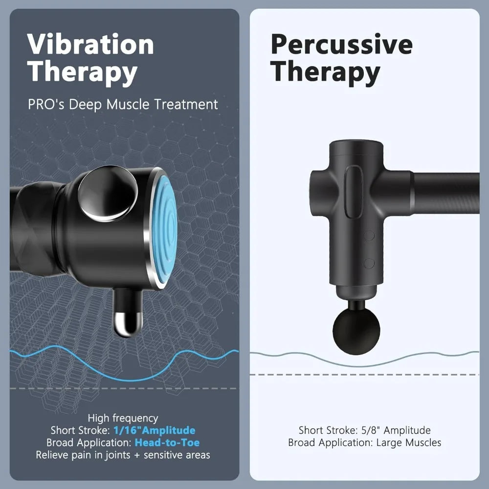Therapeutic Massager - Handheld deep tissue vibrator massager for systemic pain relief and fascia restriction