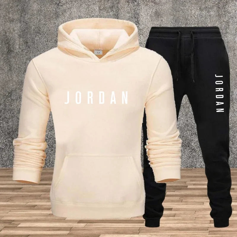 New men's solid-color long-sleeved two-piece gym sportswear hooded sweatshirt and pants for autumn_Winter 2025 trendyol trendyol