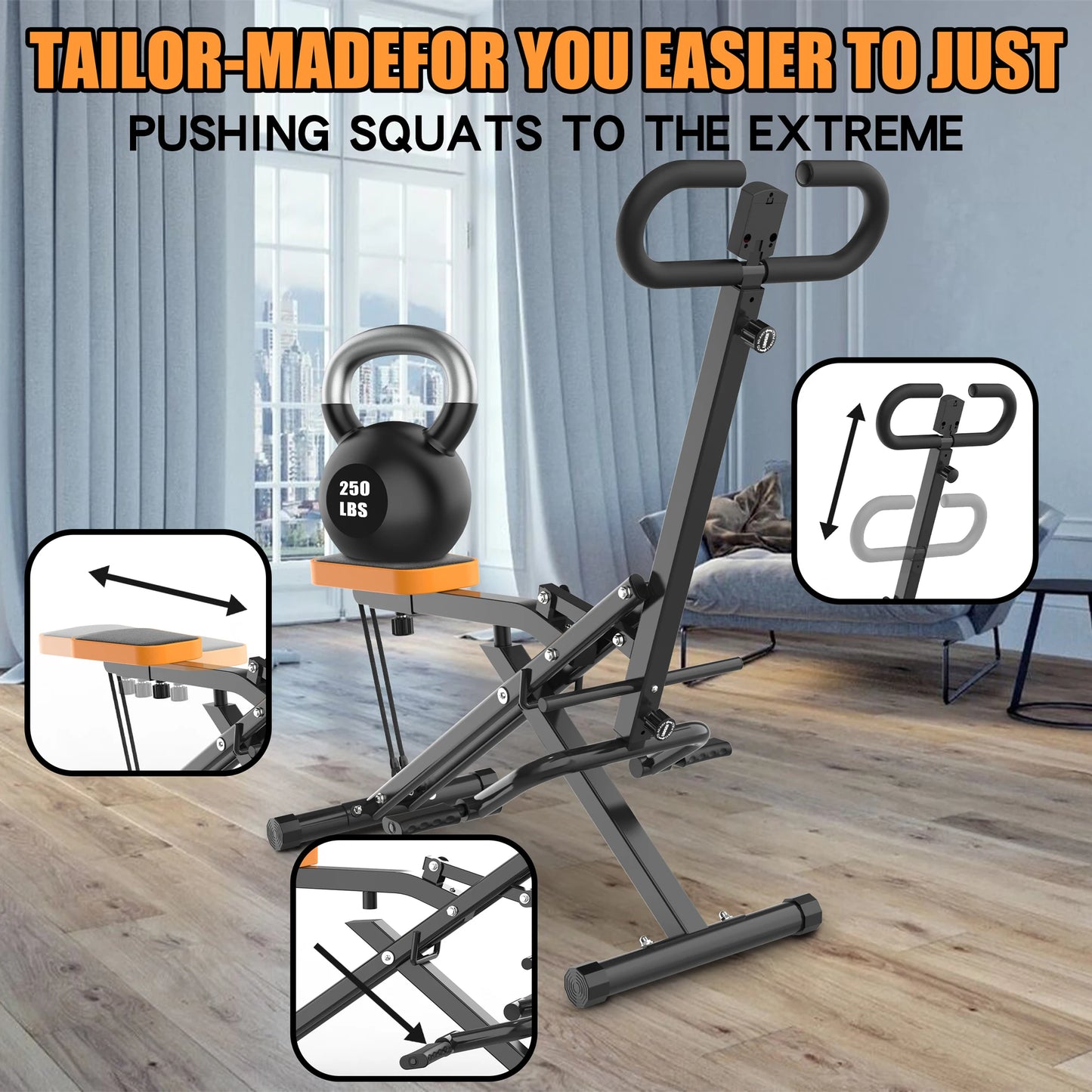 Foldable Squat Machine for Gluteus Maximus Training