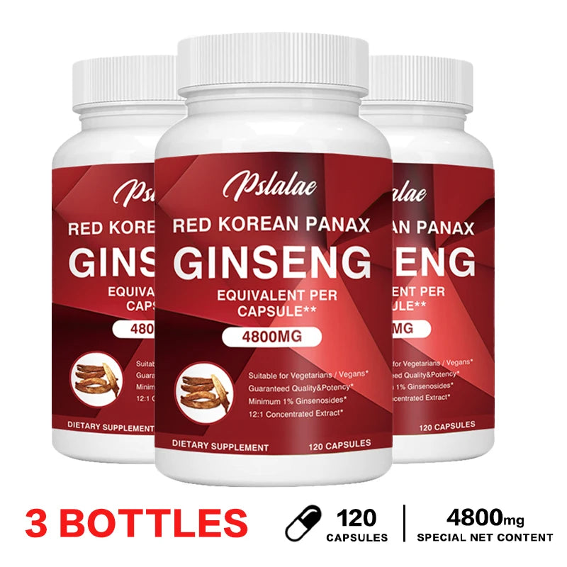 Korean Red Ginseng Capsules - Boosts Muscle Strength, Promotes Energy Production and Emotional Well-being, Improves Endurance