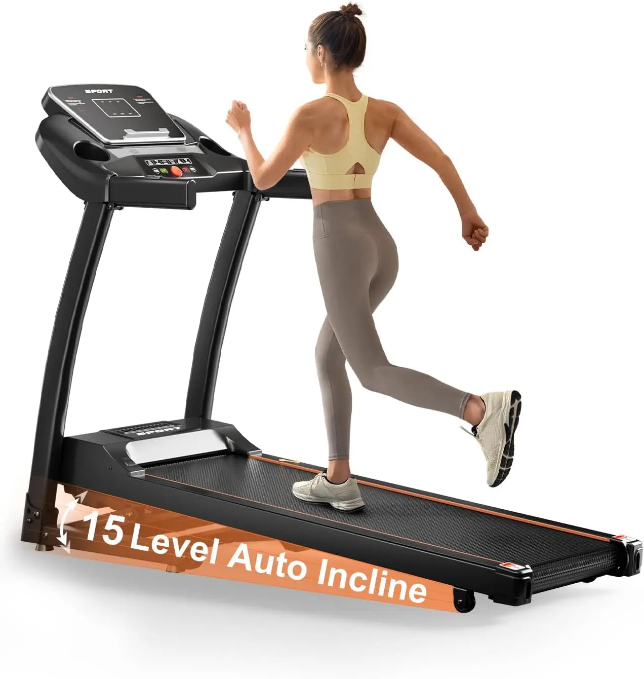 Treadmill for Home, 3.0 HP Treadmill with Incline, Heart Rate Sensors, Digital Display for Walking, Running, and Indoor Fitness