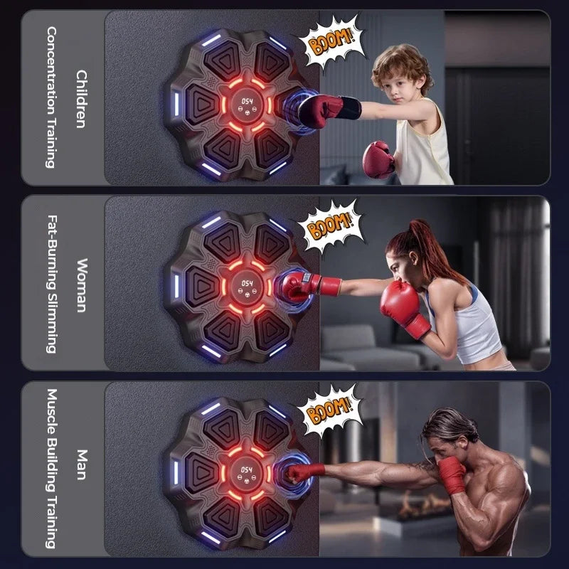 Music Boxing Machine Smart Bluetooth Wall Mounted Music Boxing Trainer Gym Home Electronic Boxing Target Punching Equipment