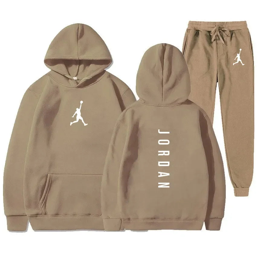 Men's 2025 high-quality sportswear sweatshirt + sweatpants, fashionable sportswear sweatshirt set for spring and autumn