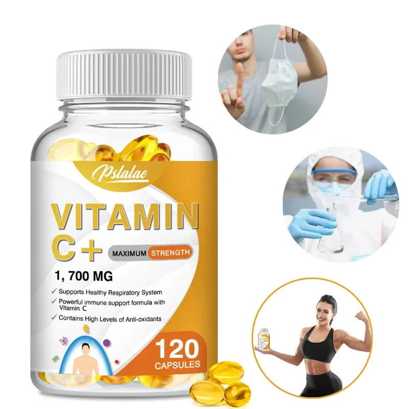 Vitamin C Capsules 1700 Mg - Supports A Healthy Immune System and Antioxidant Protection, Boosts Collagen Production Vegan