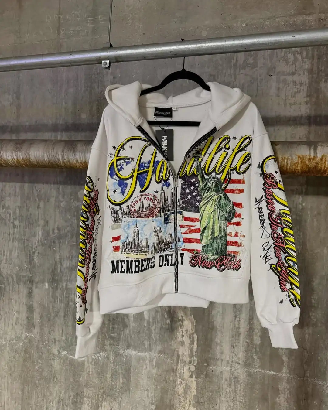 New Hip-hop Trendy Y2K Streetwear American Retro Letter Print Oversized Sweatshirt Men Harajuku Colorful Casual Hoodie Women