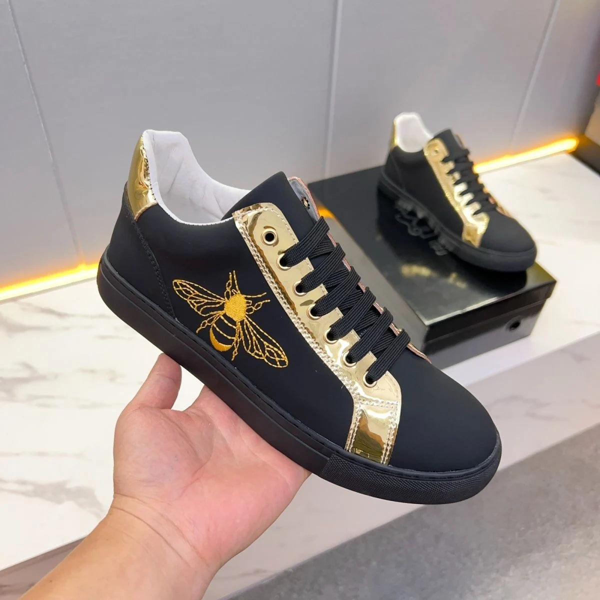 High-top Men's Top Genuine leather Outdoor Sports shoes Luxury fashion Lace-up sneaker Classic everything Handmade Running shoes