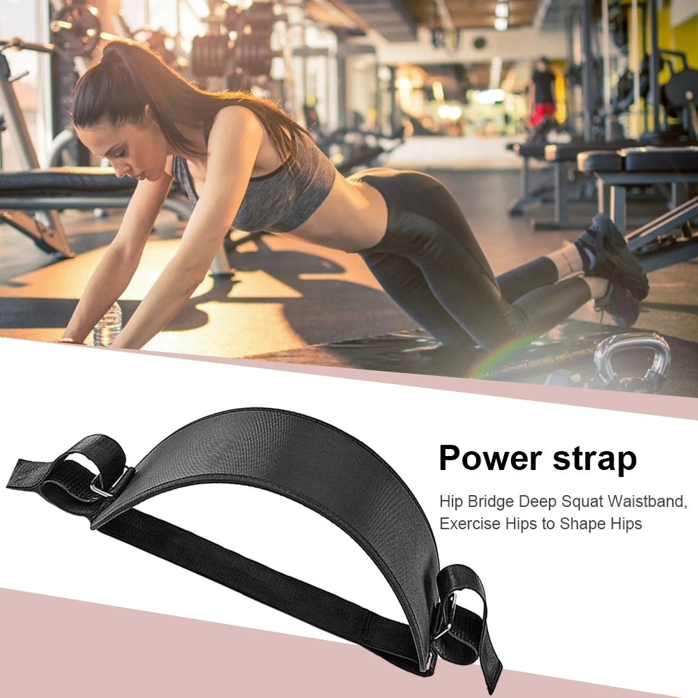 Hip Thrust Belt Barbell Pad Adjustable Pull Up Belt Anti-Slip Support Belt with EVA Pad for Dumbbells/Kettlebells/Plates