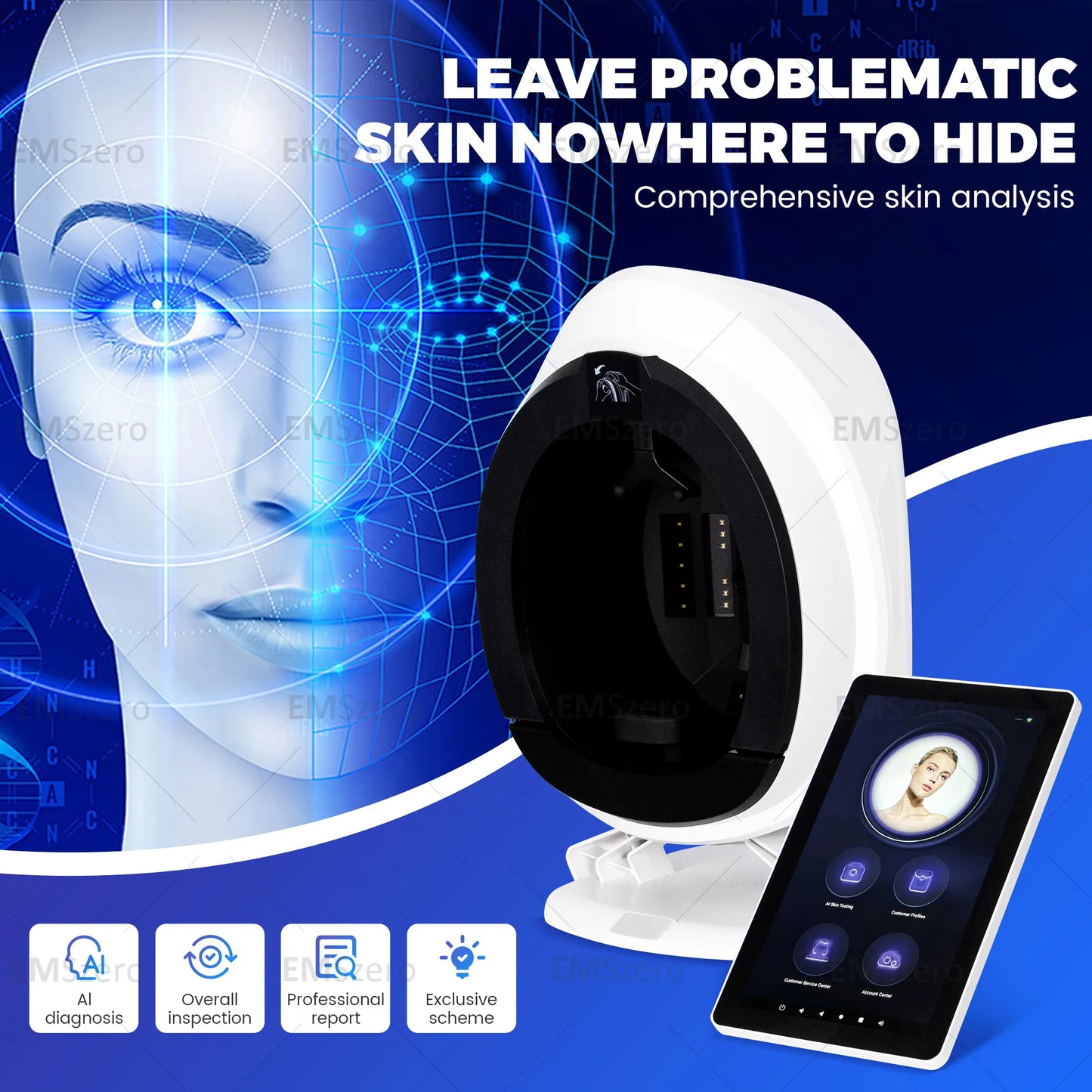 Professional 3D Tech Magic Mirror Skin Analysis Machine