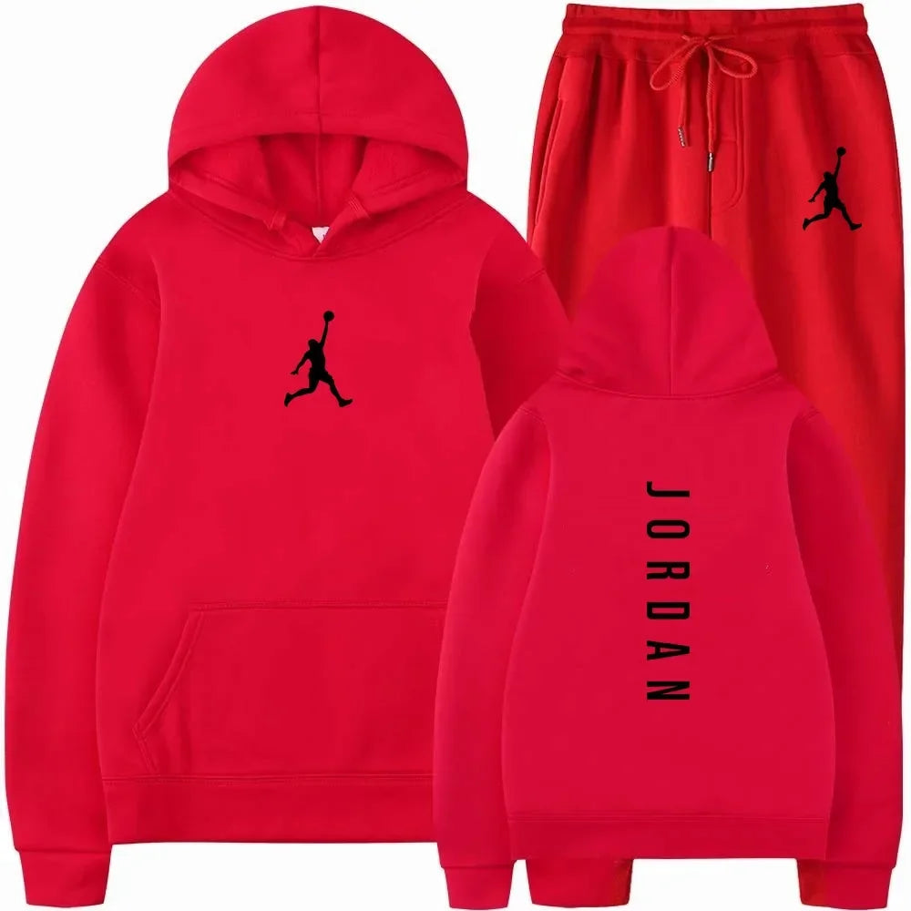 Men's 2025 high-quality sportswear sweatshirt + sweatpants, fashionable sportswear sweatshirt set for spring and autumn