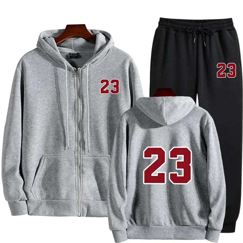 Men's Tracksuit Sweatshirts Daily Men Fashion Single Piece Sweatshirt Sports Pants and Sportswear Zip Up Hoodies Hoodie Cardigan