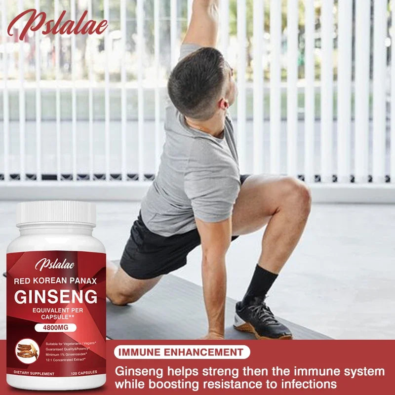 Korean Red Ginseng Capsules - Boosts Muscle Strength, Promotes Energy Production and Emotional Well-being, Improves Endurance