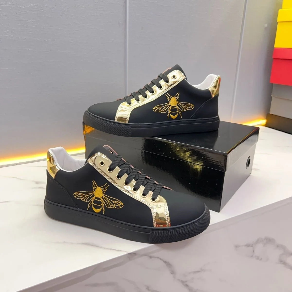 High-top Men's Top Genuine leather Outdoor Sports shoes Luxury fashion Lace-up sneaker Classic everything Handmade Running shoes