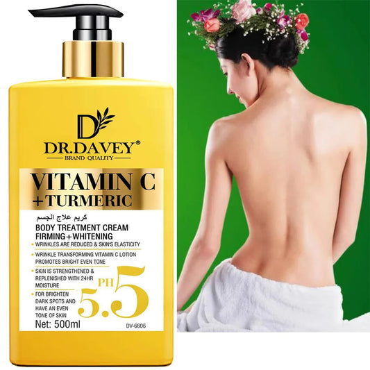 Vitamin C+Turmeric  Body Lotion Brightening Cream. Anti-aging cream for age spots, dark spots on face, hands, body. Large 500ml