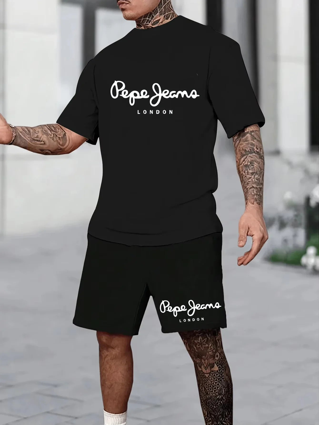 Summer Personality Letters T-shirt shorts set Cotton Breathable Comfortable Outdoor Men Women Top Casual Fashion Street Wear