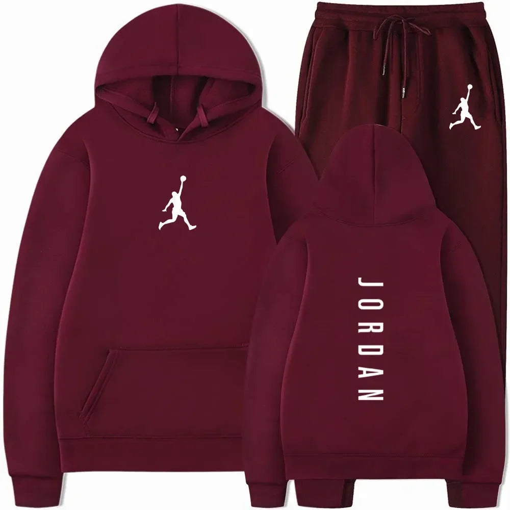 Men's 2025 high-quality sportswear sweatshirt + sweatpants, fashionable sportswear sweatshirt set for spring and autumn