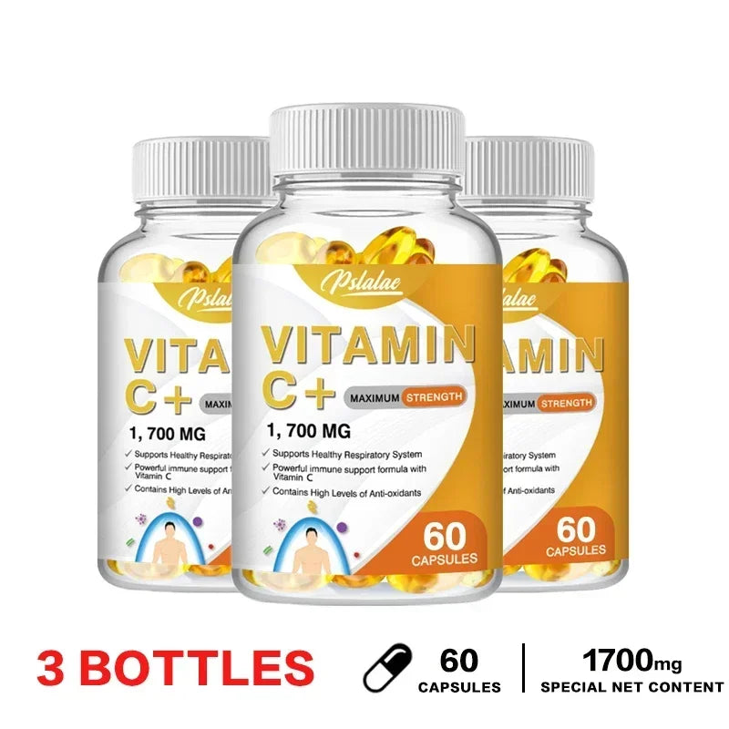 Vitamin C Capsules 1700 Mg - Supports A Healthy Immune System and Antioxidant Protection, Boosts Collagen Production Vegan