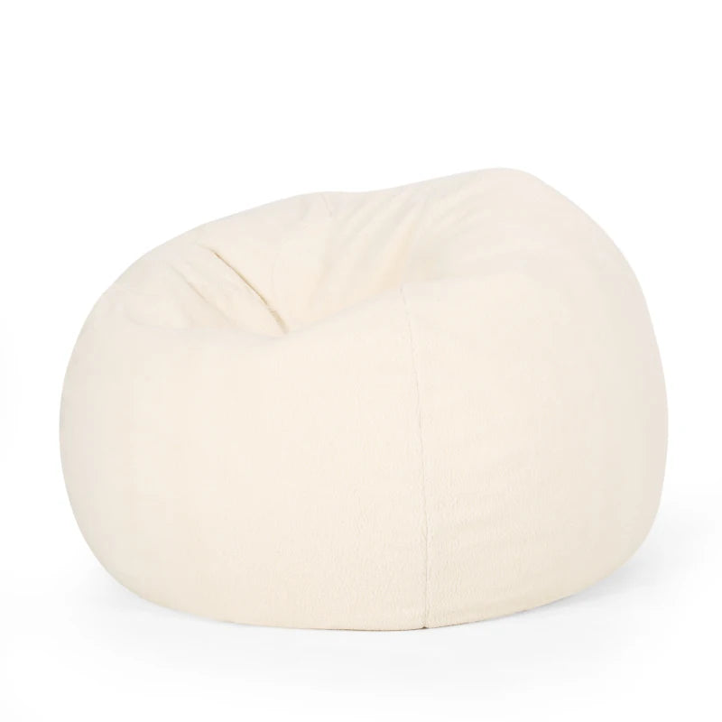 Kavel 3 Foot Rounded Bean Bag, Cream